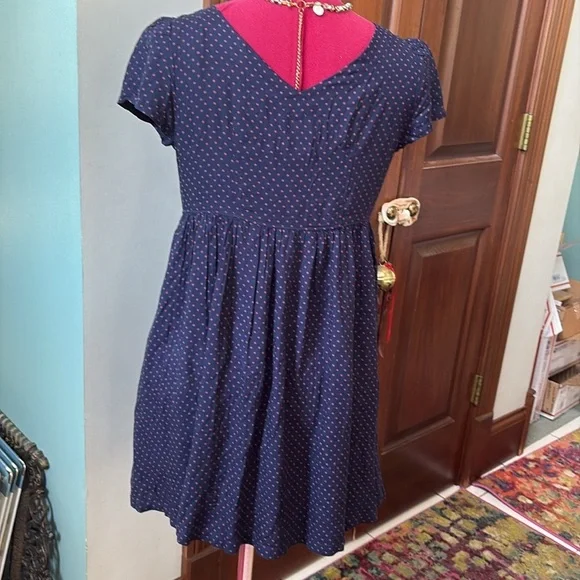 Denim & supply Ralph Lauren dress button-down V-neck mini dress navy /red stars - Picture 7 of 10